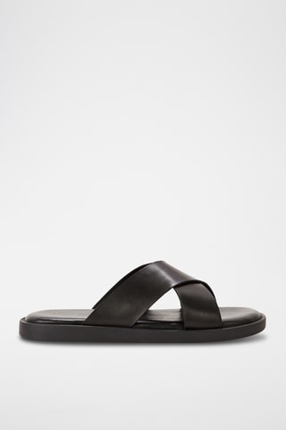 Ciabatte in pelle scamosciata - Nero