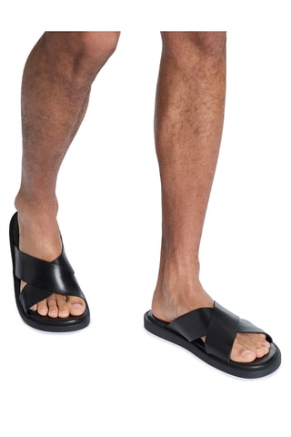 Ciabatte in pelle scamosciata - Nero