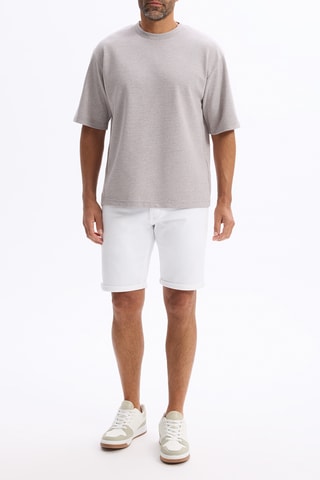 Bermuda regular in jeans - Bianco