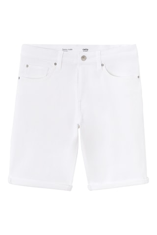 Bermuda regular in jeans - Bianco