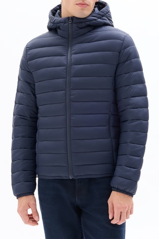 Piumino light con cappuccio - Navy