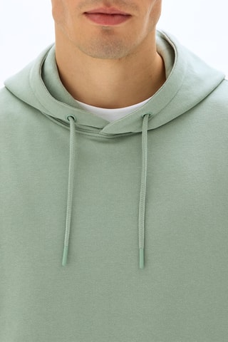 Felpa con cappuccio. - Verde acqua
