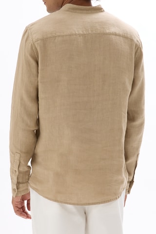 Camicia regular in lino - Beige