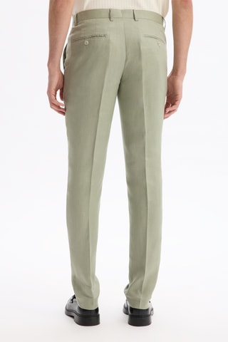 Pantaloni slim da completo in lino - Verde