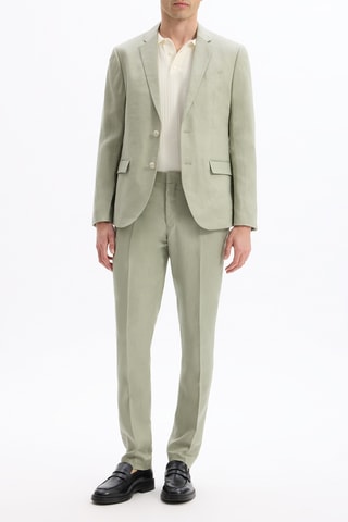 Pantaloni slim da completo in lino - Verde