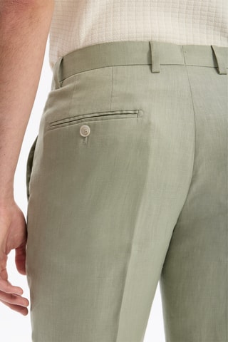Pantaloni slim da completo in lino - Verde