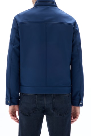 Giacca Softshell con cappuccio. - Blu scuro