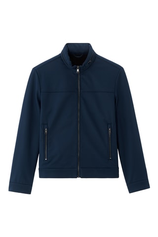 Giacca Softshell con cappuccio. - Blu scuro