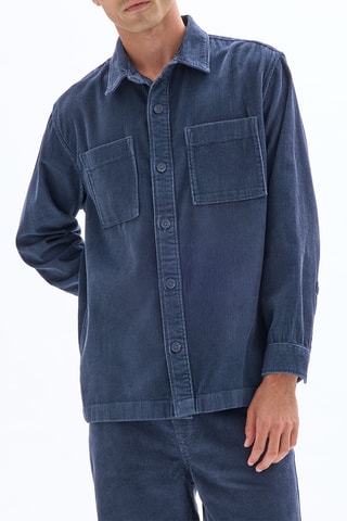 Sovracamicia in velluto - Navy