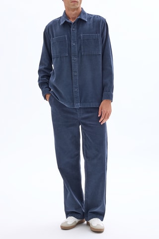 Sovracamicia in velluto - Navy