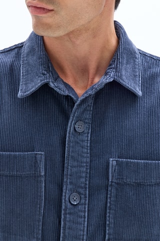 Sovracamicia in velluto - Navy
