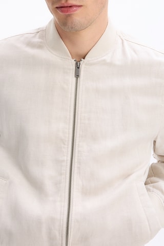 Bomber in lino - Beige chiaro