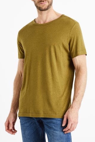 T-shirt in lino - Verde