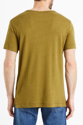 T-shirt in lino - Verde