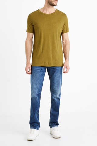 T-shirt in lino - Verde