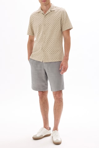 Camicia regular in sangallo - Beige