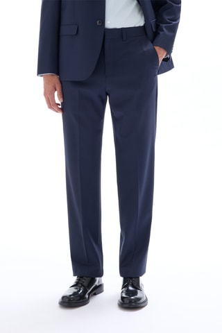 Pantaloni regular in lana - Navy