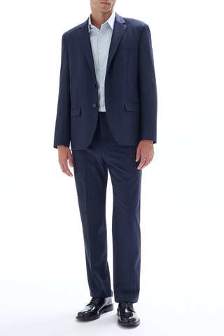 Pantaloni regular in lana - Navy