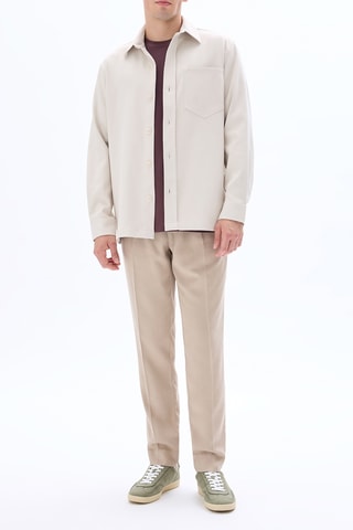 Pantalon straight - Beige clair