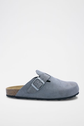 Sabot in pelle scamosciata Rosso - Grigio