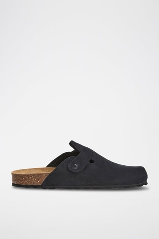 Sabot in pelle scamosciata Rosso - Nero