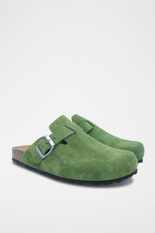 Sabot in pelle scamosciata Rosso - Verde