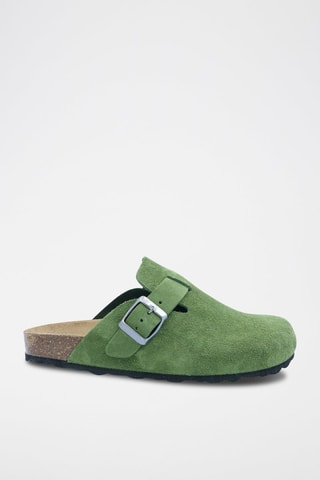 Sabot in pelle scamosciata Rosso - Verde