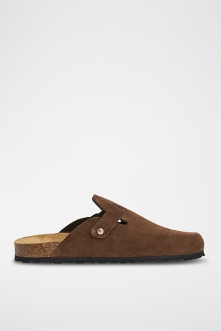 Sabot in pelle scamosciata Rosso - Marrone