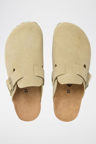 Sabot in pelle scamosciata - Kaki