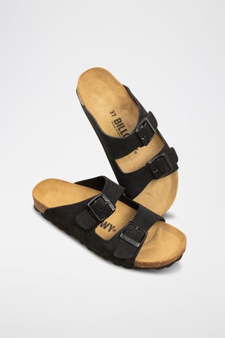 Ciabatte in pelle scamosciata - Nero