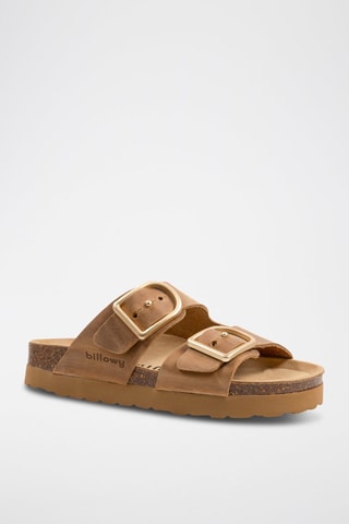 Sandali platform in pelle scamosciata - Marrone