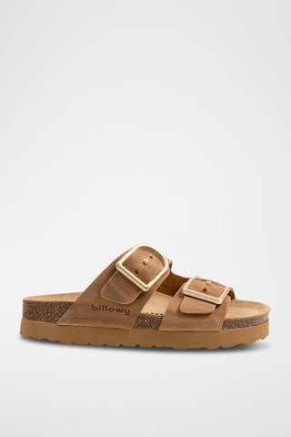 Sandali platform in pelle scamosciata - Marrone