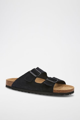 Ciabatte in pelle scamosciata - Nero