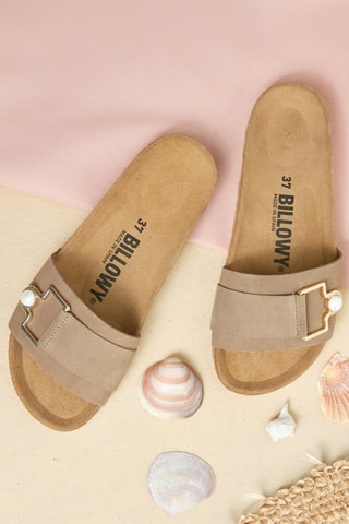 Ciabatte in pelle scamosciata - Marrone