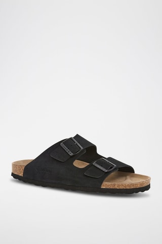 Ciabatte in pelle scamosciata - Nero