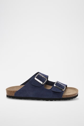 Mules en cuir - Bleu