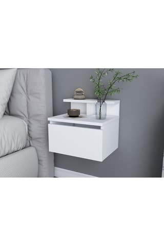 Table de chevet murale 1 tiroir - 39,8 x 31,9 x 35 cm 