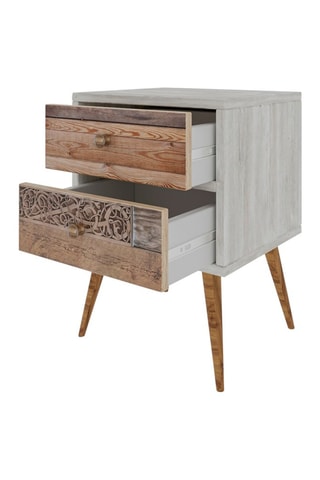 Table de chevet 2 tiroirs - 40 x 35 x 55 cm