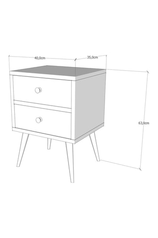 Table de chevet 2 tiroirs - 40 x 35 x 55 cm