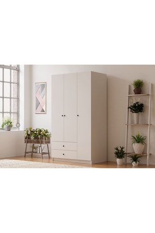 Armoire 3 portes et 2 tiroirs Rb-066 - 90 x 45 x 180 cm