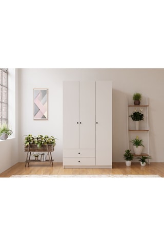 Armoire 3 portes et 2 tiroirs Rb-066 - 90 x 45 x 180 cm