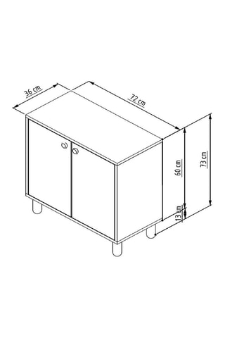 Meuble de rangement 2 portes Lina - 72 x 73 x 36 cm