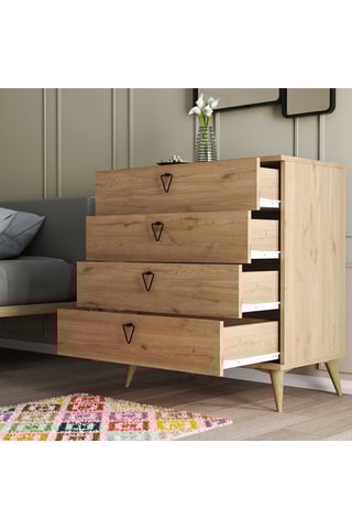 Commode 4 tiroirs Versa - 80 x 90,8 x 45 cm