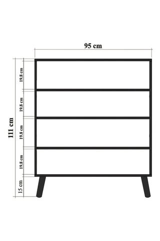 Meuble de rangement 4 portes - 95 x 111 x 36 cm