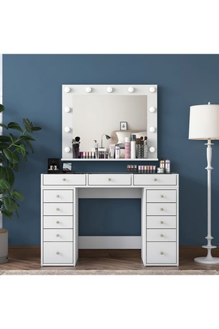 Coiffeuse en bois de sapin - 120 x 79,8 x 44,5 cm