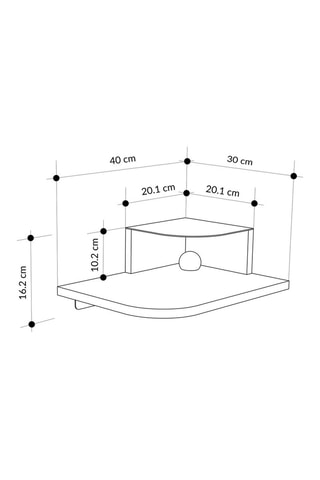 Table de chevet - 40 x 30 x 16,2 cm