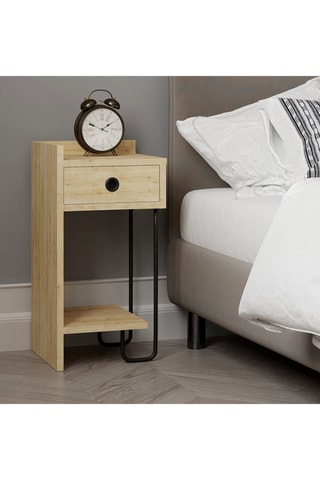 Table de chevet 1 tiroir Imitation chêne - 32 x 61 x 30 cm