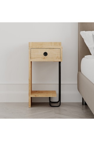 Table de chevet 1 tiroir Imitation chêne - 32 x 61 x 30 cm