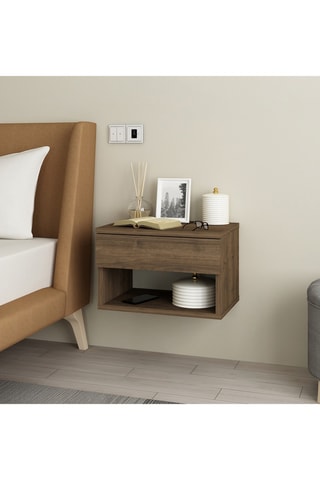 Table de chevet 1 tiroir Ribes - Imitation noyer