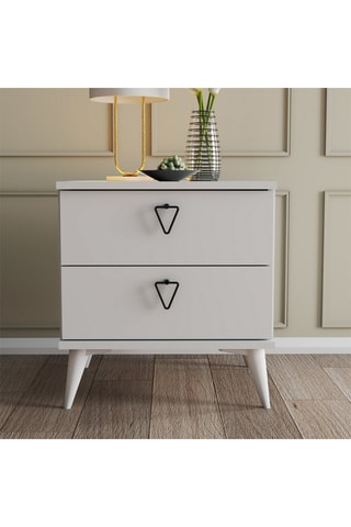 Table de chevet 2 tiroirs Versa - 52 x 55,1 x 45 cm